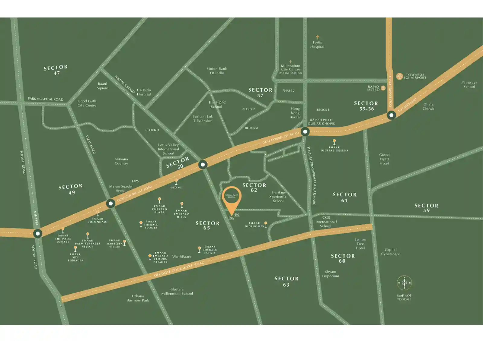 location-map-Emaar Urban Oasis Phase 4 -  Luxury residential property in Gurgaon